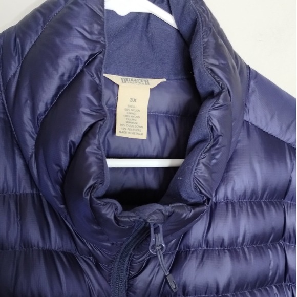 Duluth Trading Company Quilted Down Long Puffer Coat Navy Blue Women's 3X - Picture 6 of 8